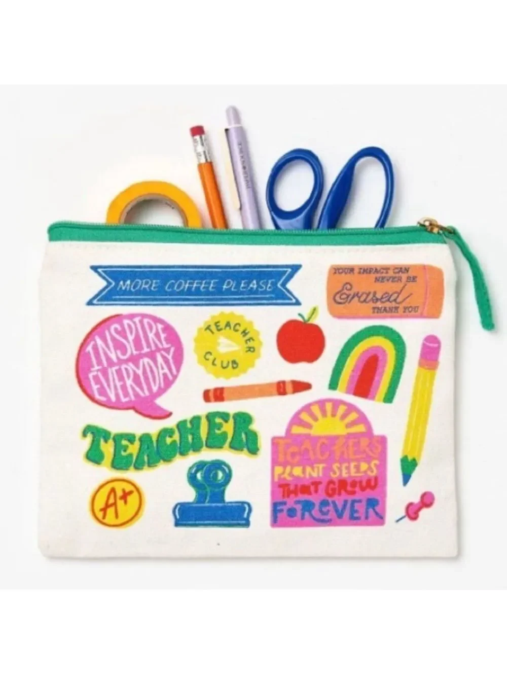 PS Exclusive Canvas Ivory Multi Teacher Badge Pouch